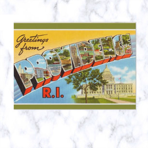 Vintage Big Brev Providence Rhode island Vykort