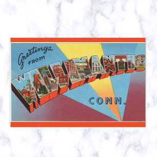 Vintage Big Brev Willimantic Connecticut Vykort