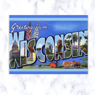 Vintage Big Brev Wisconsin Vykort