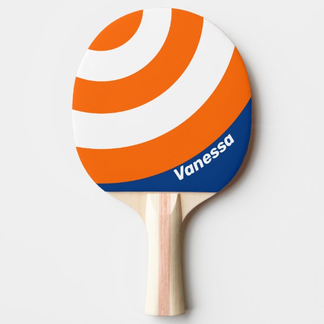 Vintage Big City Circle Randig med namn Pingisracket (Framsidan)