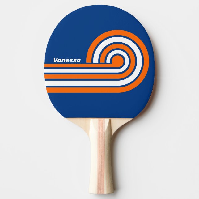 Vintage Big City Curl-ränder med namn Pingisracket (Framsidan)
