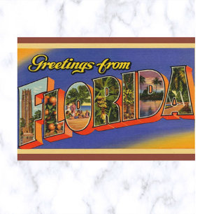 Vintage Big Letter Florida Vykort