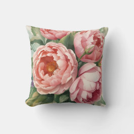 Vintage Big Pink Flowers Kudde