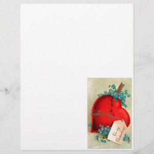 Vintage Big Red Bleeding Heart Valentine vycard