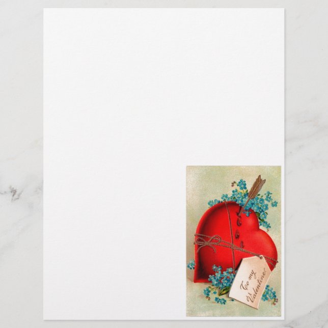 Vintage Big Red Bleeding Heart Valentine vycard (Framsida)