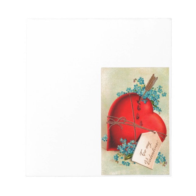 Vintage Big Red Bleeding Heart Valentine vycard Anteckningsblock (Framsida)