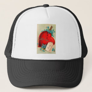 Vintage Big Red Bleeding Heart Valentine vycard Keps