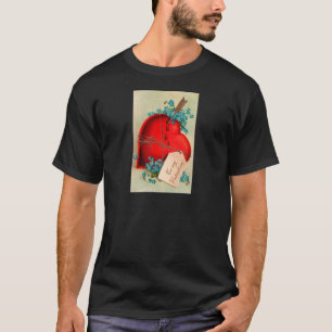 Vintage Big Red Bleeding Heart Valentine vycard Tee Shirt