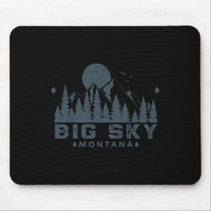 Vintage Big Sky Montana Mt Skidåkning Berg Utomhus Musmatta