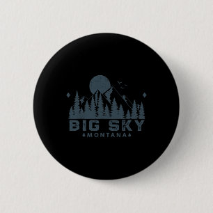 Vintage Big Sky Montana Mt Skidberg Utomhus Va Knapp