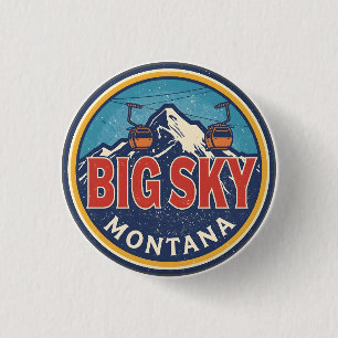 Vintage BIG SKY Montana Skidort Bozeman berg Knapp