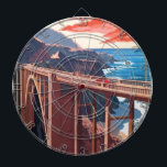 Vintage Big Sur Bixby Bridge USA Turism Darttavla<br><div class="desc">Paintings- och illustrationer för amerikanska Vintage resor-annonser</div>