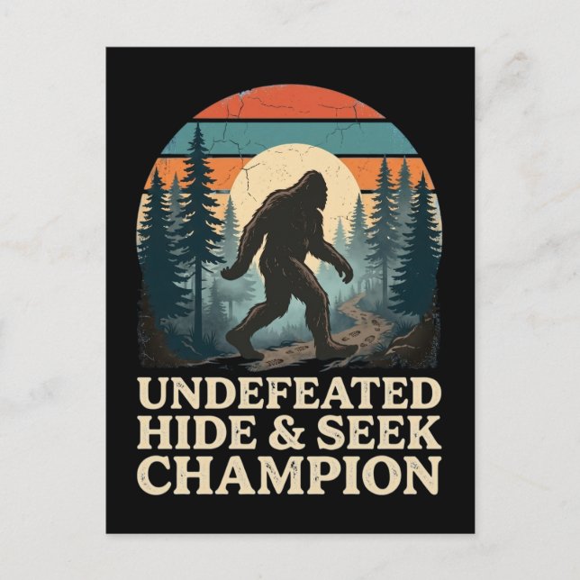 Vintage Bigfoot-berget vandringsdag  Helg Vykort (Framsida)