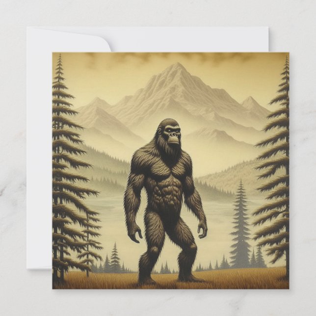 Vintage Bigfoot i bergen och Gräs (Framsida)