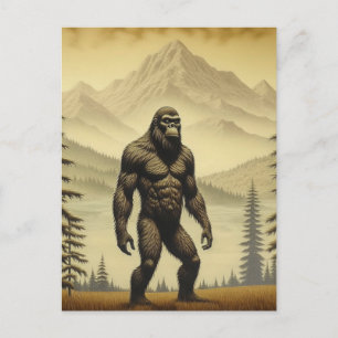 Vintage Bigfoot i bergen och Gräs Vykort