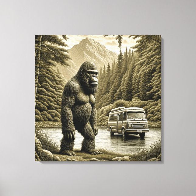 Vintage Bigfoot och RV Camper Canvastryck (Framsida)