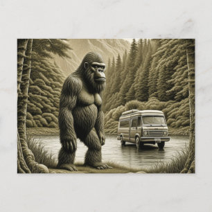 Vintage Bigfoot och RV Camper Senderande Hej Vykort