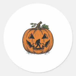 Vintage Bigfoot Pumpa Halloween Vektor Design_1 Runt Klistermärke