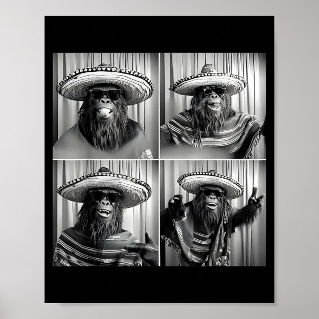 Vintage bigfoot sasquatch selfie fotobutik cinco poster (Framsidan)