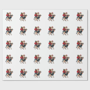 Vintage Bigfoot Tomte Ridande Ko Jul Roligt F Presentpapper