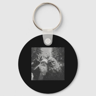 Vintage Bigfoot Tomte Selfie Jul Nyckelring