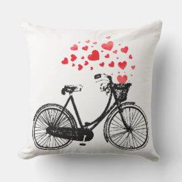 Vintage Bike med Kärlek Hearts Utomhuskudde