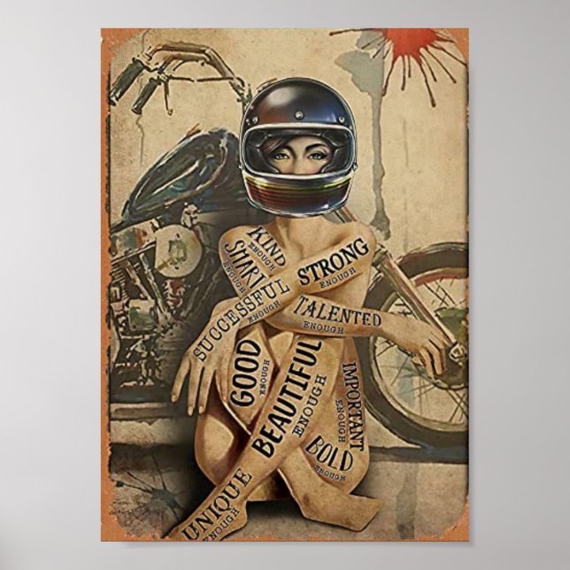 Vintage biker-flicka poster (Framsidan)