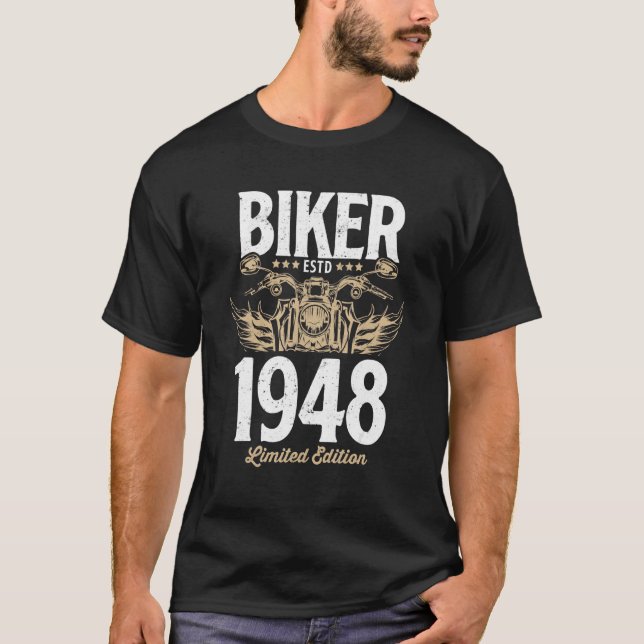 Vintage Biker Manar Kvinnliga motorcyklar 1948 T Shirt (Framsida)