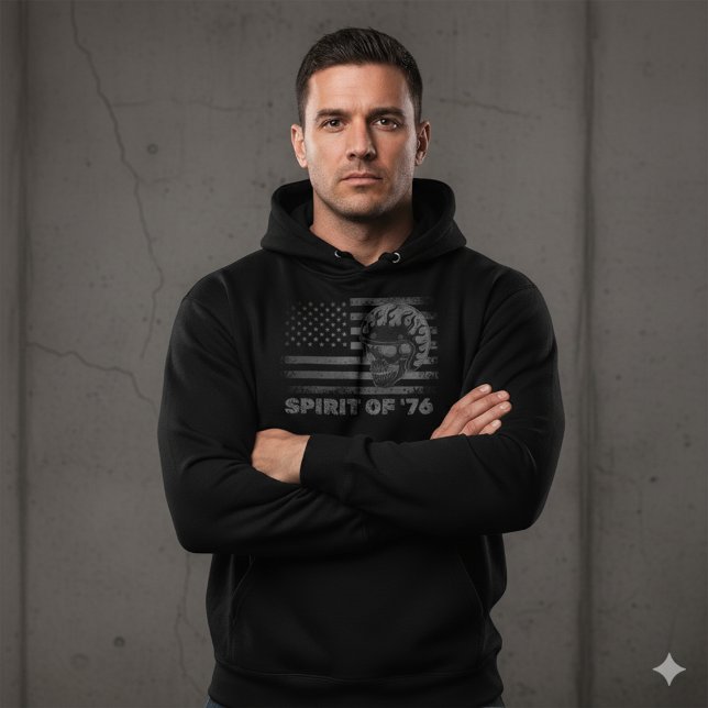 Vintage Biker USA Flag Helmet Hoodie (Skapare uppladdad)