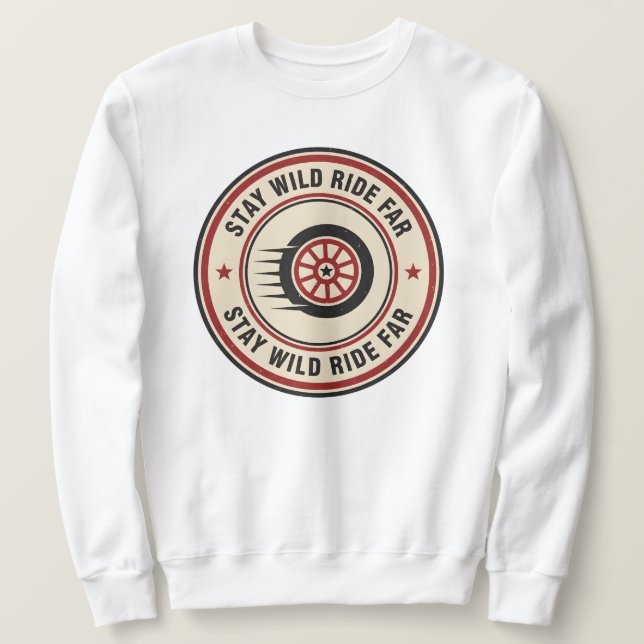 Vintage Biker Vägrörelse Lång Ärmad Tröja (Design framsida)
