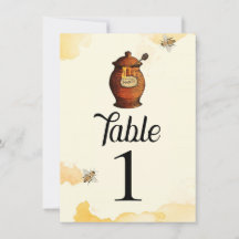 Vintage Bikupa Honey Baby Shower Bordskort Nummer