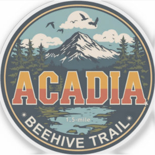 Vintage bikupa stig Acadia National park presentid Klistermärken