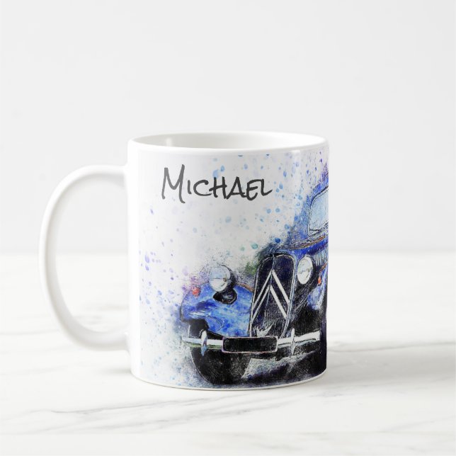Vintage bil Abstrakt Graphic Kaffemugg (Vänster)