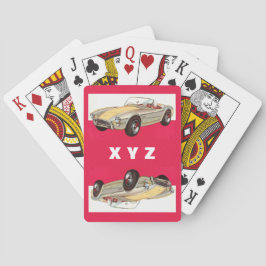 Vintage bil anpassningsbar monogram spelkort