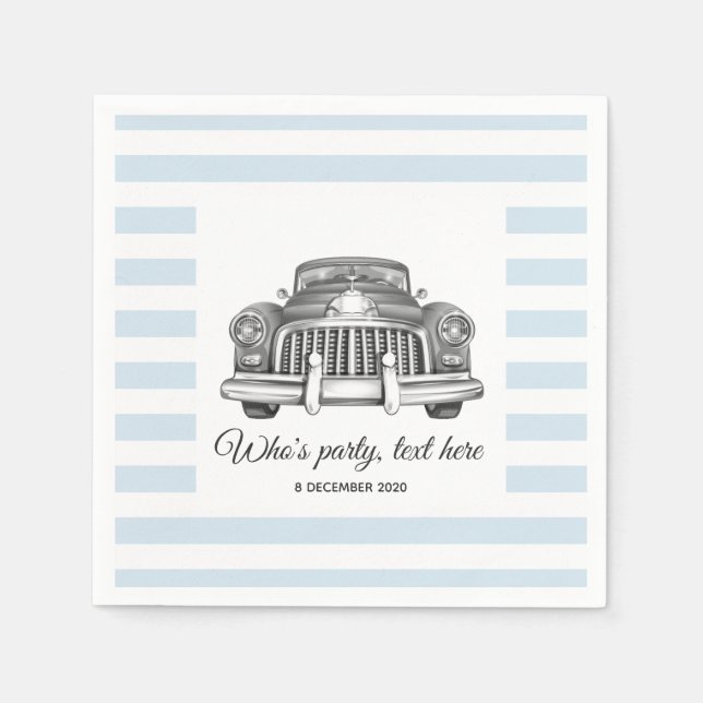 vintage, bil, antika bilar, Pappra blöjor Pappersservett (Framsidan)