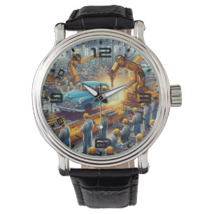 Vintage bil Assembly Line Watch Armbandsur