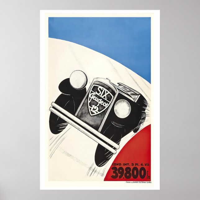 Vintage bil bil racing affisch (Framsidan)