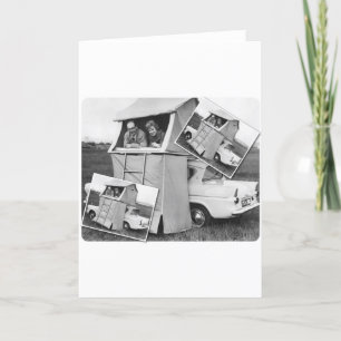 Vintage bil Camping Caravan Kort