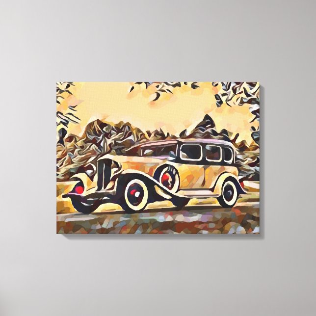 Vintage bil canvastryck (Framsida)