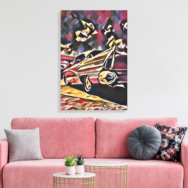 Vintage bil canvastryck (Insitu (Vardagsrum))