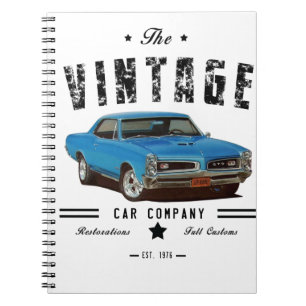 vintage bil Company Blue GTO Anteckningsbok
