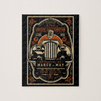 Vintage bil Exhibition Poster Pussel