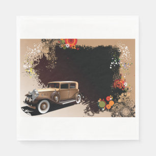 Vintage Bil Grunge Retro Automobil Pappersservett