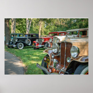 Vintage bil-gruppen - Färg Poster