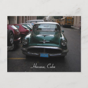 vintage bil havana vykort