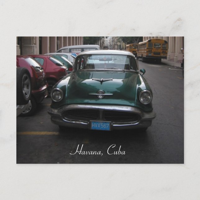 vintage bil havana vykort (Framsida)