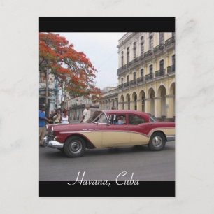 vintage bil havana vykort