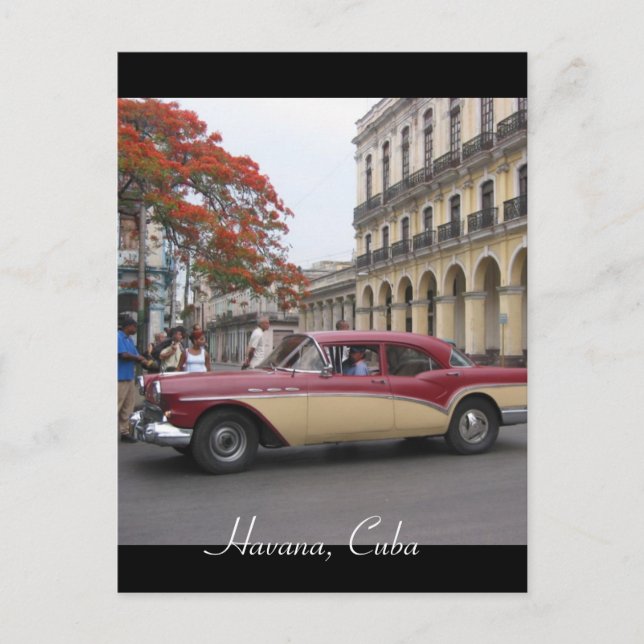 vintage bil havana vykort (Framsida)