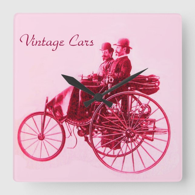 Vintage bil-insamling fyrkantig klocka (Framsida)