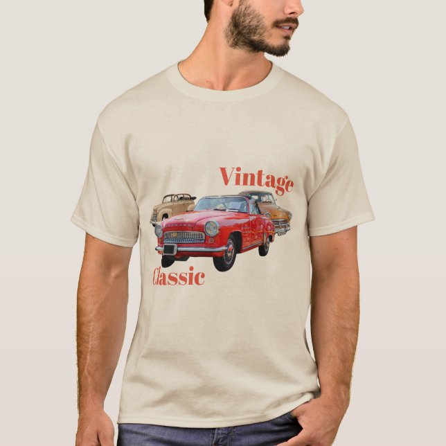 Vintage Bil Klassisk T-shirt Design (Framsida)